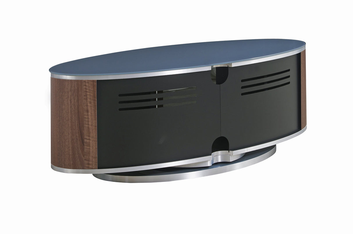 MDA Designs Luna Grey and Walnut Oval TV Cabinet