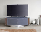 MDA Designs Luna Grey and Walnut Oval TV Cabinet