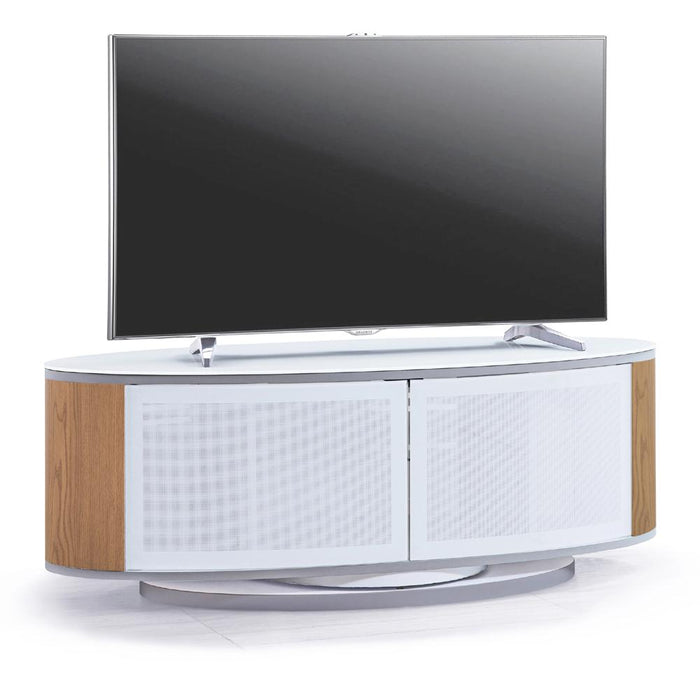 MDA Designs Luna Oak and White Oval TV Cabinet