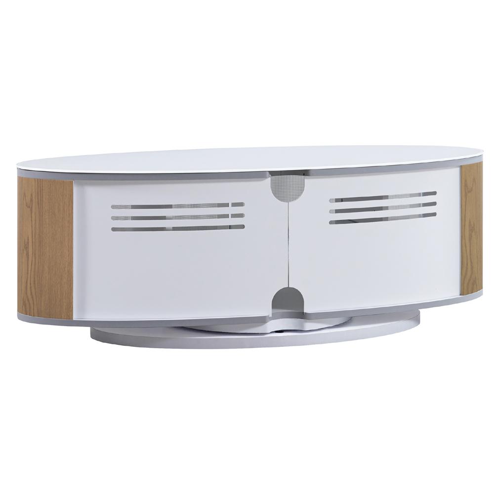 MDA Designs Luna Oak and White Oval TV Cabinet