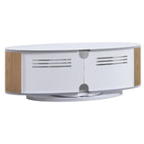 MDA Designs Luna Oak and White Oval TV Cabinet