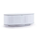 MDA Designs Luna High Gloss White Oval TV Cabinet