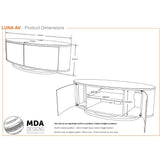 MDA Designs Luna Walnut and White Oval TV Cabinet