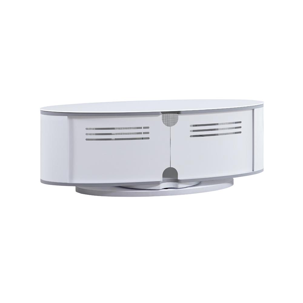 MDA Designs Luna High Gloss White Oval TV Cabinet