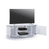 MDA Designs Luna High Gloss White Oval TV Cabinet