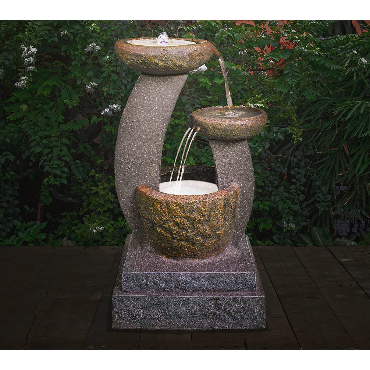 MDA Designs Shinto Garden Water Feature with LED Lighting