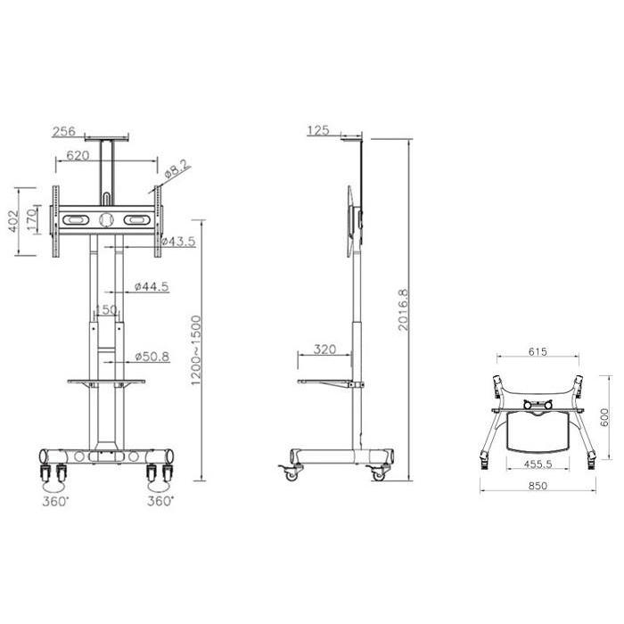Multibrackets M Public Floorstand Basic 150 For Up To 60 Inch