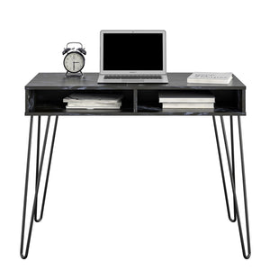 Novogratz Athena Black Marble Home Office Desk (9618899COMNUK)