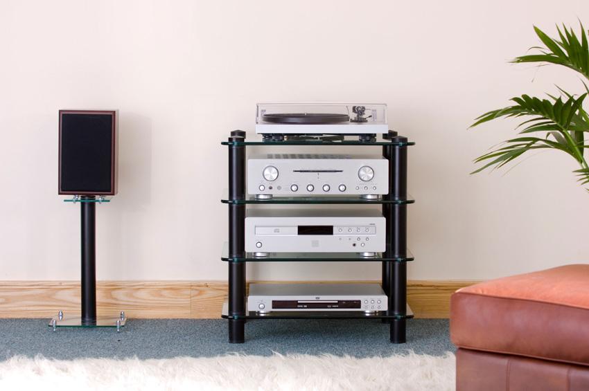 Optimum Prelude OPT-4000B Hifi Stand with 520mm deep shelves