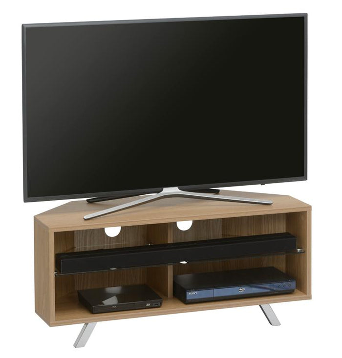 TTAP Oregon TV Stand in Oak and Clear Glass (TVS1006)
