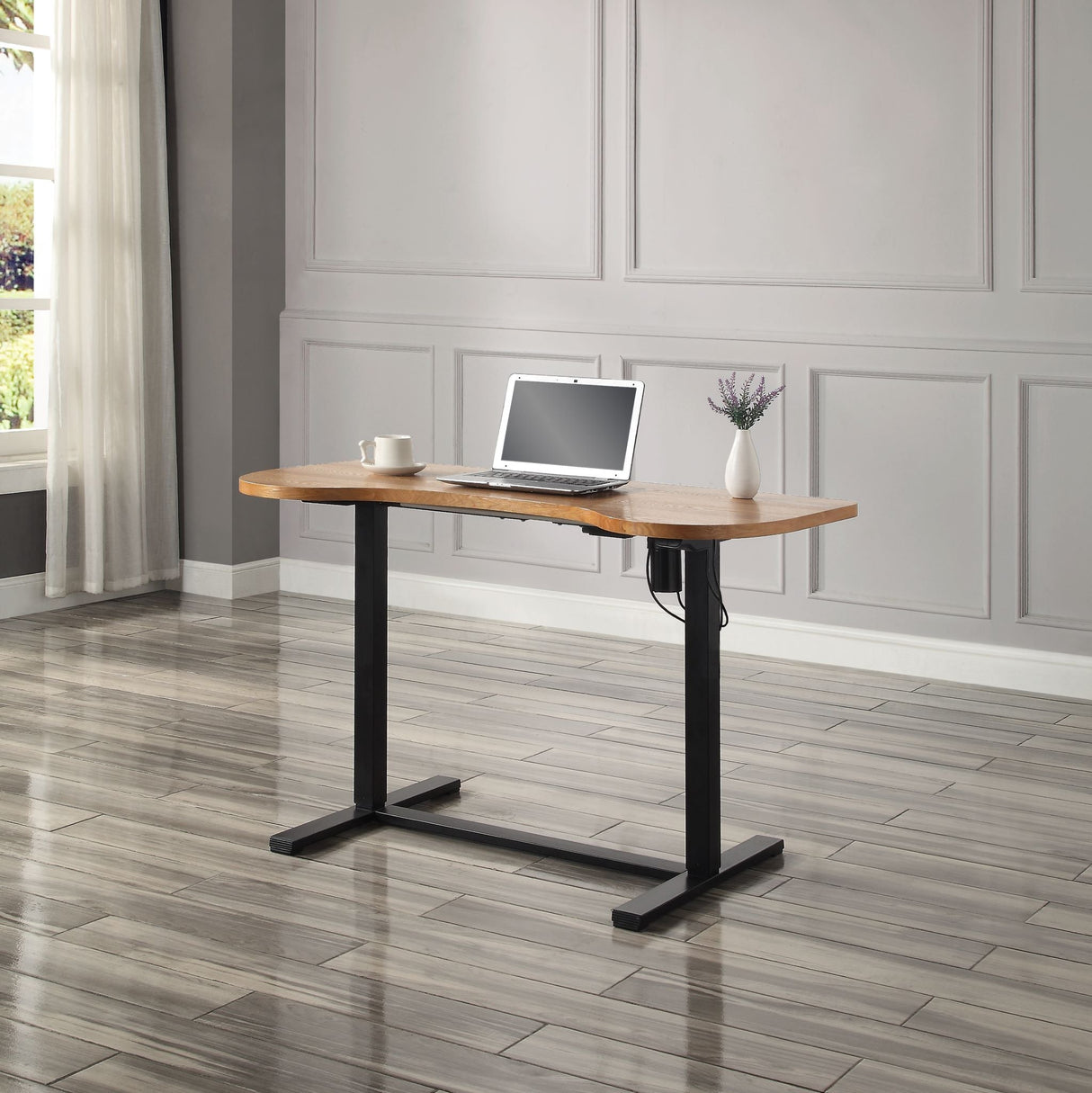 Jual San Francisco Electric Height Adjustable Desk in Oak and Black (PC715 Oak)