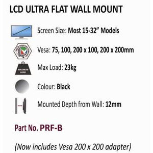 Premier Mounts PRF-B Flat Flush TV Wall Bracket for TVs up to 32inch