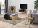 Jual Florence Curved Oak Hifi Rack with Black Glass (JF204 OB)