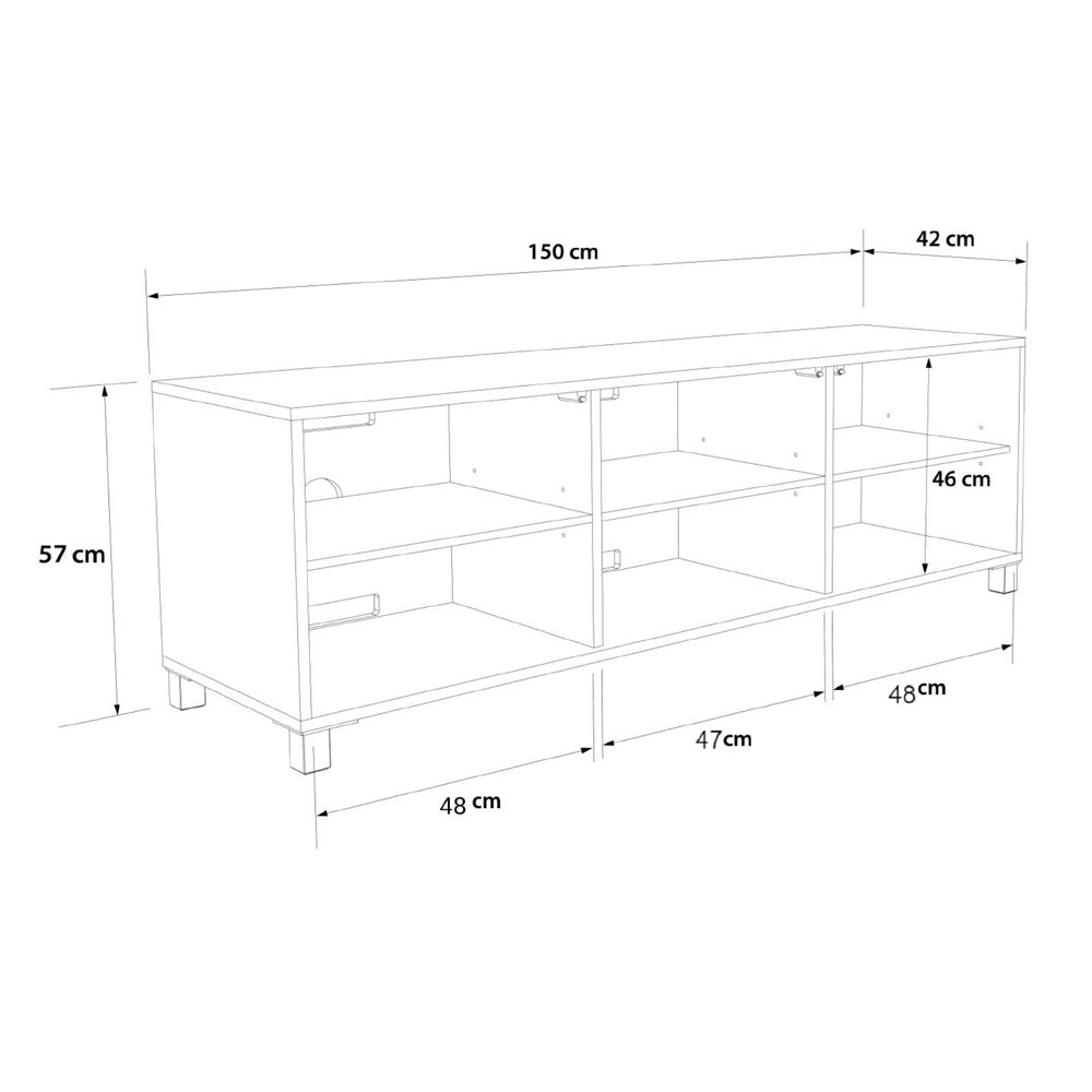 Frank Olsen LED Smart Click 1500 TV Cabinet White & Grey