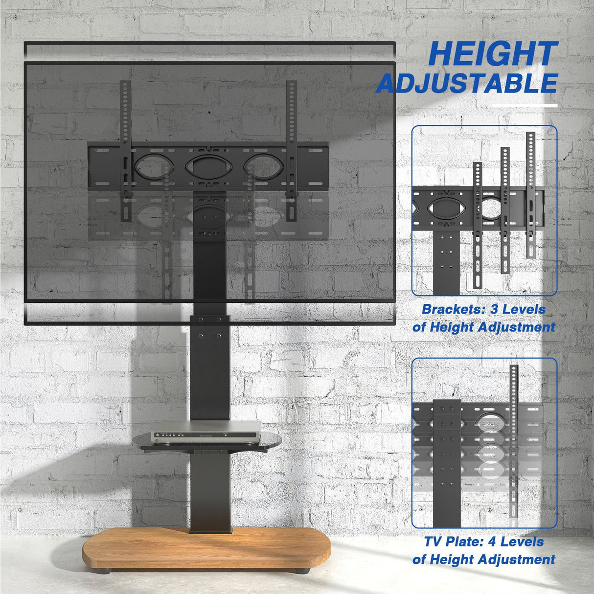 TTAP FS1-OAK TV Stand with Height Adjustable Swivel Bracket for up to 55" TVs