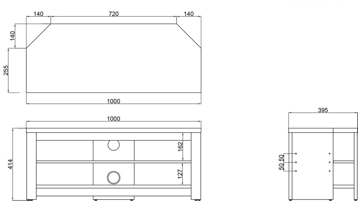 TTAP Memphis Walnut TV Stand (MEM-1000-WAL)