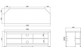 TTAP Memphis Walnut TV Stand (MEM-1200-WAL)