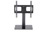 TTAP TT64F Universal Black Glass Tabletop Pedestal TV Stand for up to 65" TVs - Fixed