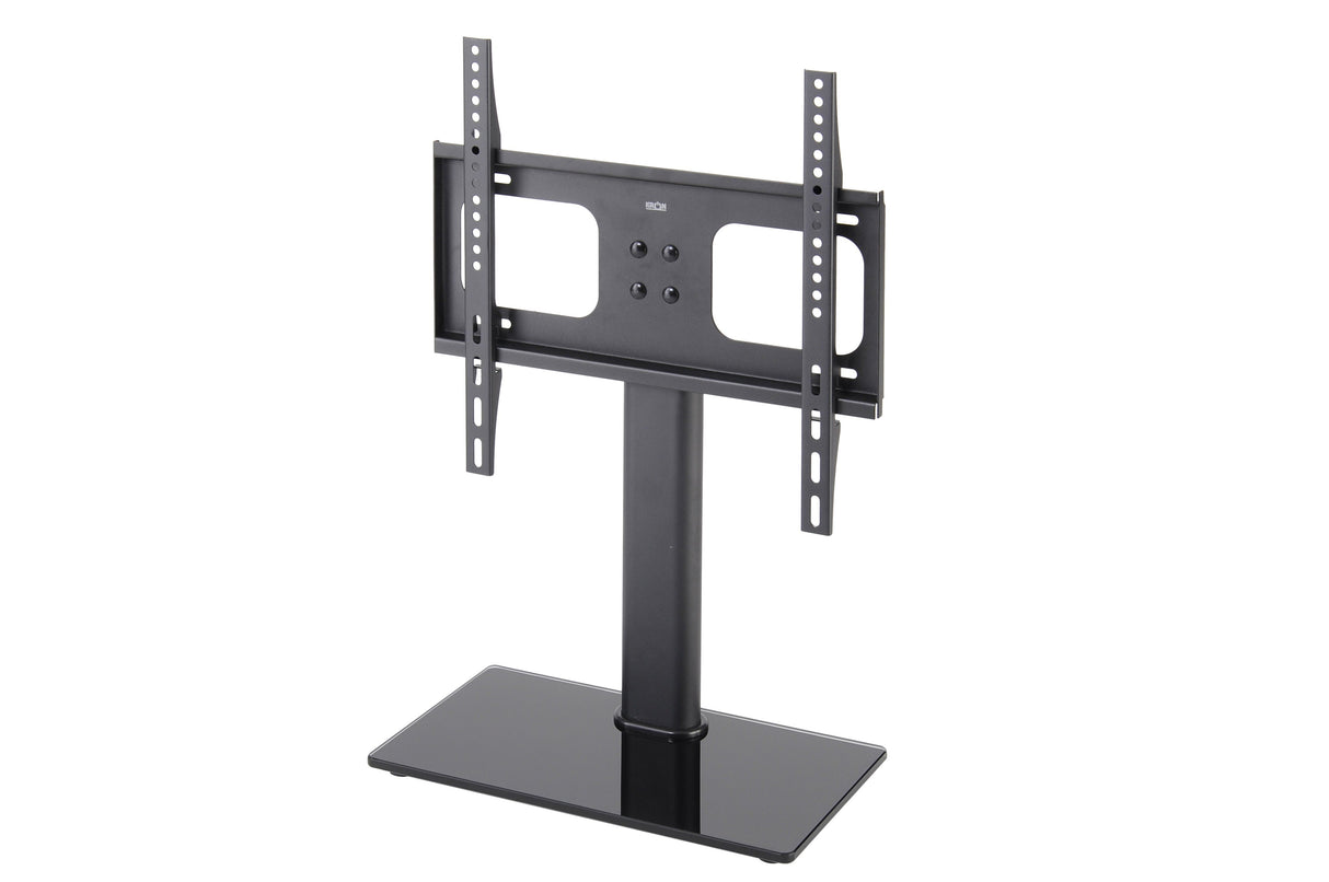 TTAP TT44F Universal Black Glass Tabletop Pedestal TV Stand for up to 55" TVs - Fixed