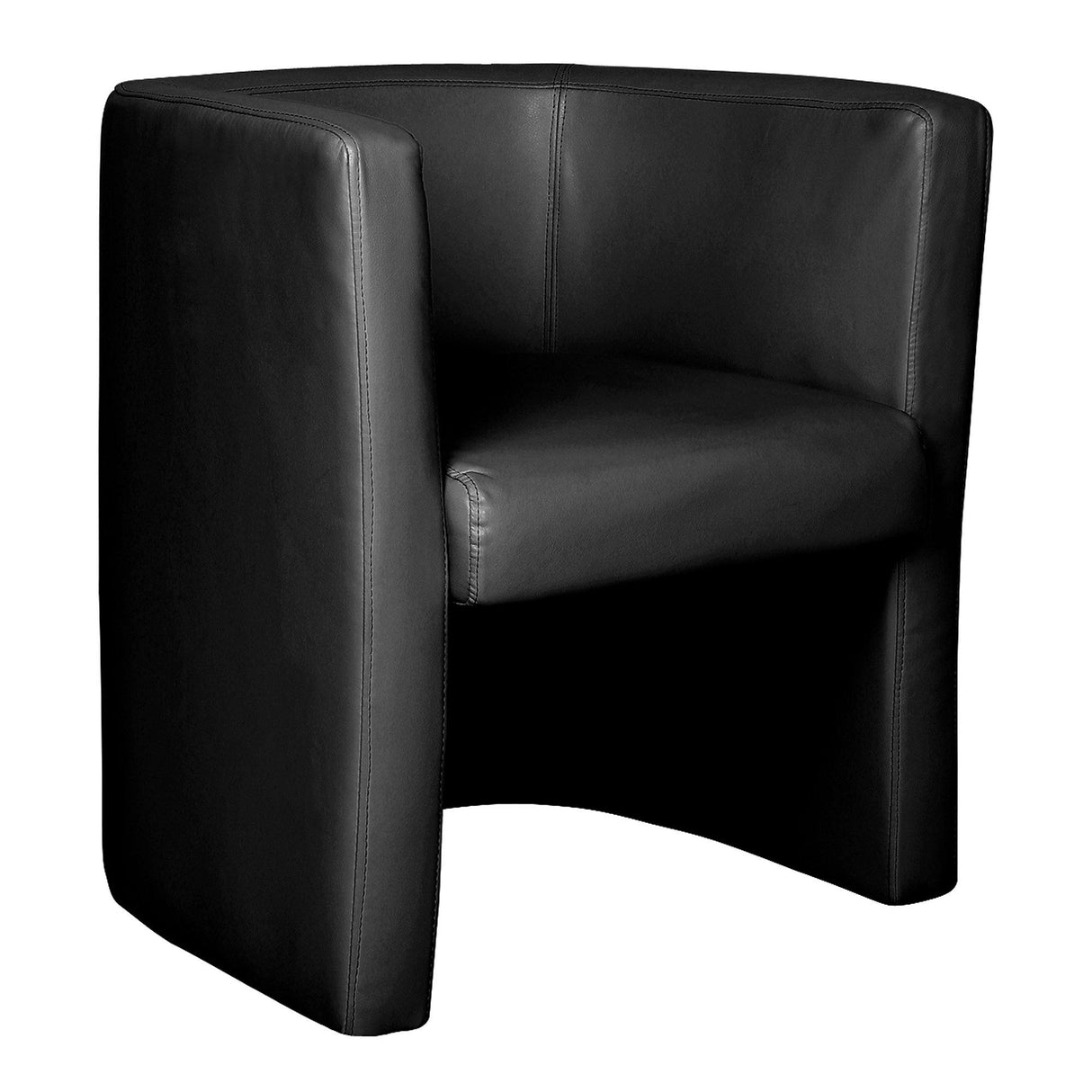 Nautilus Designs Milano Stylish & Modern Low Back Leather Faced Tub Chair - Black