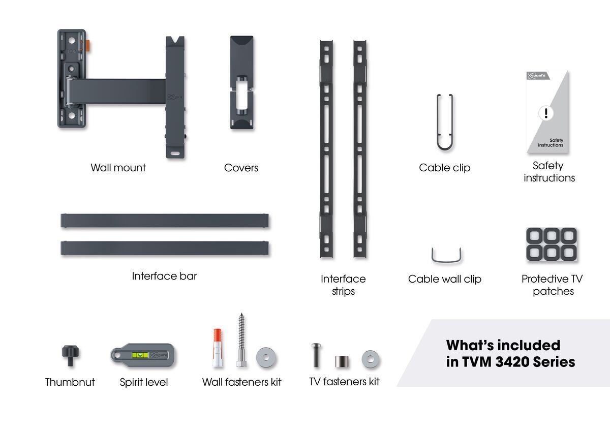 Vogels TVM 3425 TV (32-65") Single Arm Black TV Wall Bracket