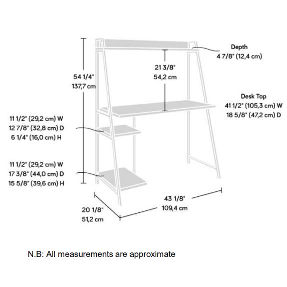 Teknik Industrial Style Bench Desk with Shelf (5424933)