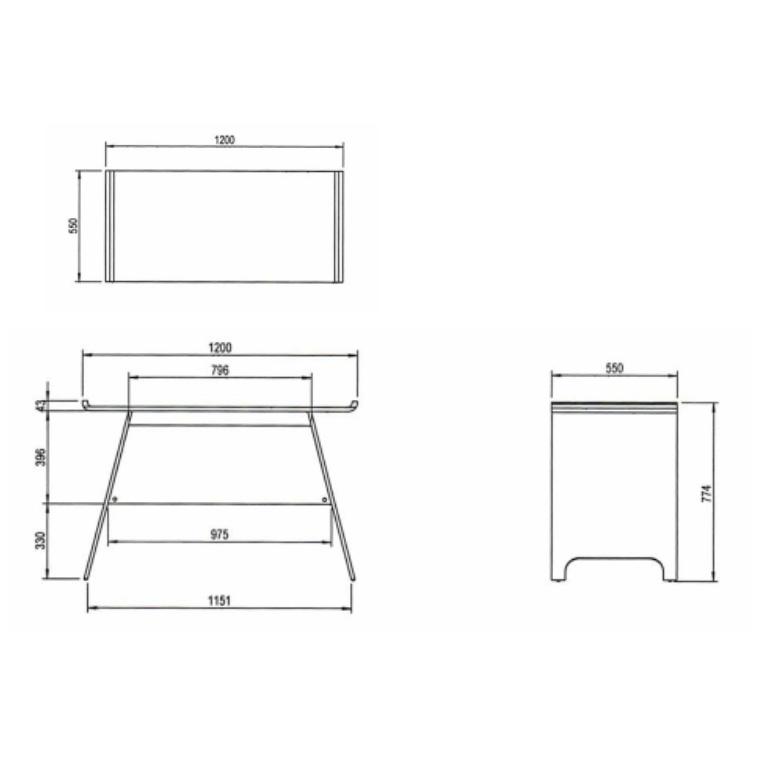 Teknik Towson Trestle Desk in White (7700002)