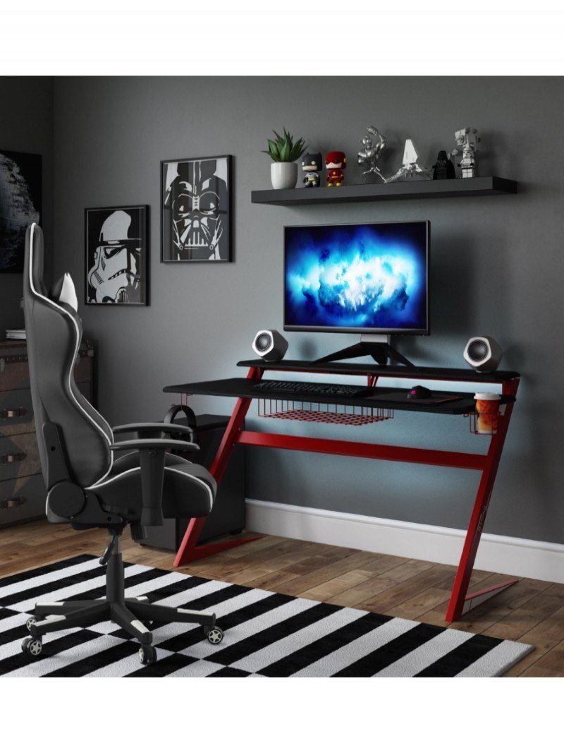 Alphason Aries Red Gaming Home Office Desk (AW9210)