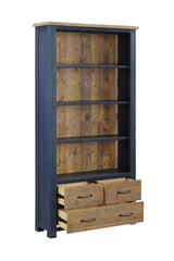 Baumhaus Splash of Blue - Large Open Bookcase with Drawers (VTTB01A)