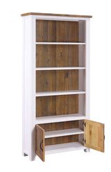 Baumhaus Splash of White - Large Open Bookcase with Doors (VTTW01B)