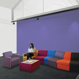 Nautilus Designs Wave Contemporary Modular Fabric Low Back Sofa -  Concave - Blue
