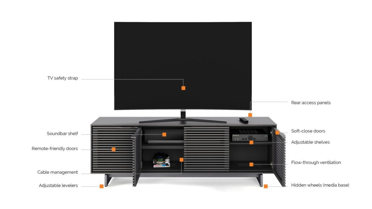 BDI Align 7479 Satin White TV Cabinet