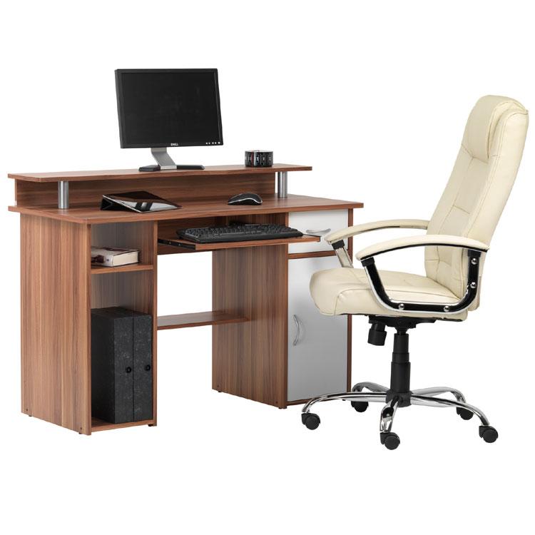 Alphason Albany AW12362 W Walnut Computer Desk AV4Home