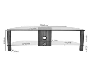 Alphason Century ADCE1500-LO Clear Glass TV Stand