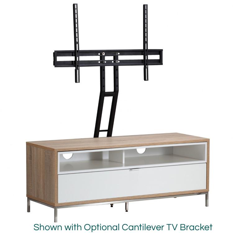 White tv on sale stand with bracket