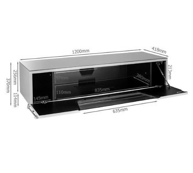 Alphason Chromium 1200mm TV Stand in Black (CRO2-1200CB-BLK)