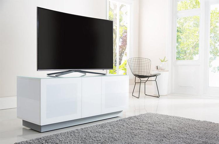 Alphason Element EMT1250XL High Gloss White TV Cabinet 520mm Tall