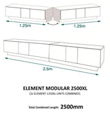 Alphason Element EMT2500XL High Gloss Black TV Cabinet 520mm Tall