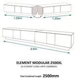 Alphason Element EMT2500XL High Gloss Grey TV Cabinet 520mm Tall