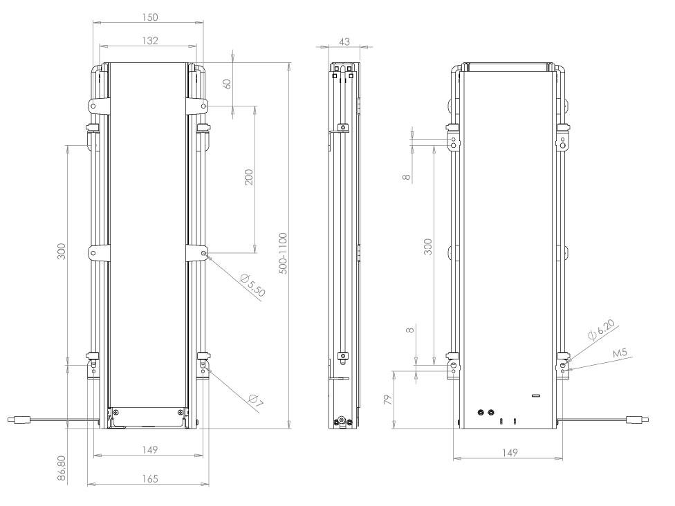 AV4-LF600 Flat Screen Lifting Mechanism 600mm Lift / Travel
