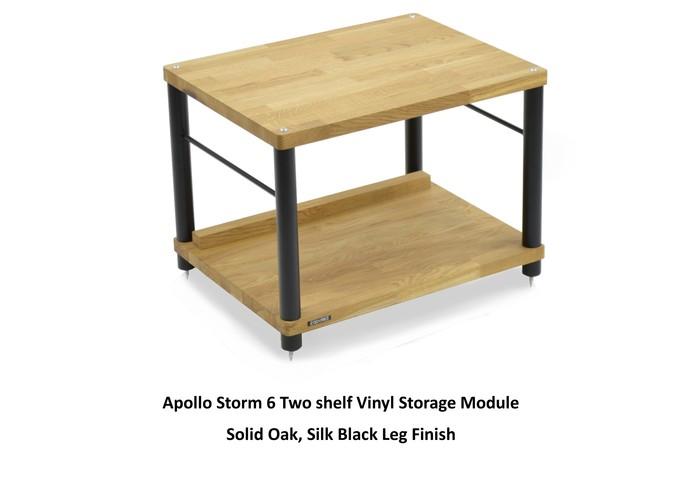 Apollo Storm 6 Solid Oak 2 Shelf Vinyl Storage Hifi Rack