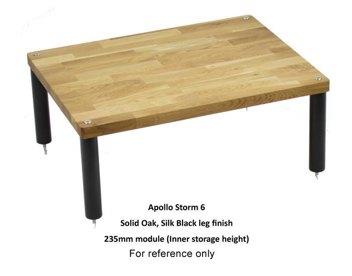 Apollo Storm 6 Solid Oak and White 3 Shelf Hi-Fi Rack