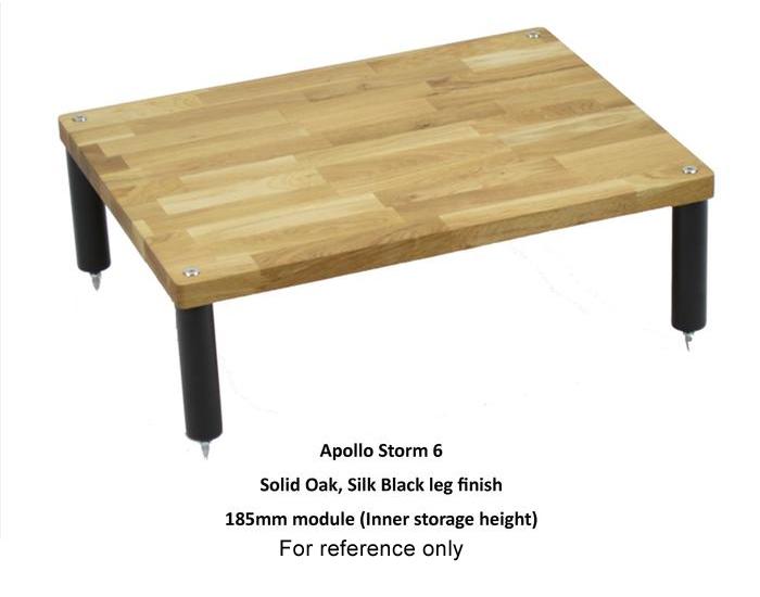 Apollo Storm 6 Solid Oak and White 3 Shelf Hi-Fi Rack