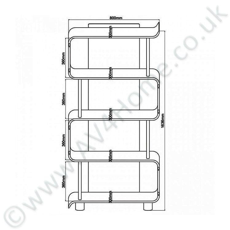 Jual Bali Curved Bookcase in Oak (BS201-OAK)