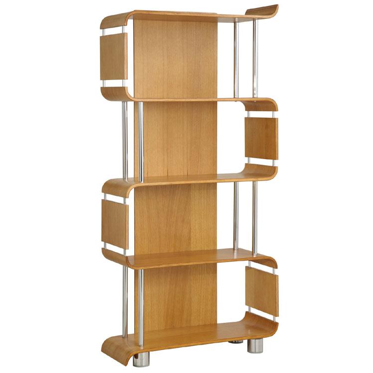 Jual Bali Curved Bookcase in Oak (BS201-OAK)