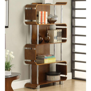 Jual Bali Curved Bookcase in Walnut (BS201-WAL)