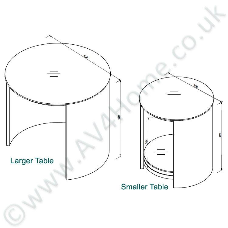 Jual San Marino Curved Oak Nest of 2 x Glass-top Tables (JF305 OB)