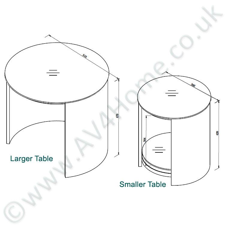 Jual Curve JF305 Glass Top Walnut Nest of Tables AV4Home