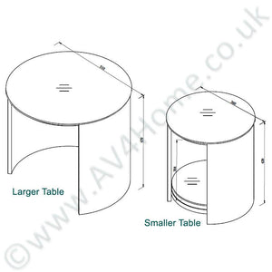 Jual San Marino Curved Walnut Nest of 2 x Glass-top Tables (JF305 WB)