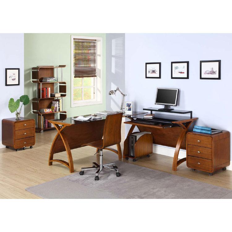 Jual Helsinki Curved 3 Drawer Mobile Desk Pedestal in Walnut AV4Home